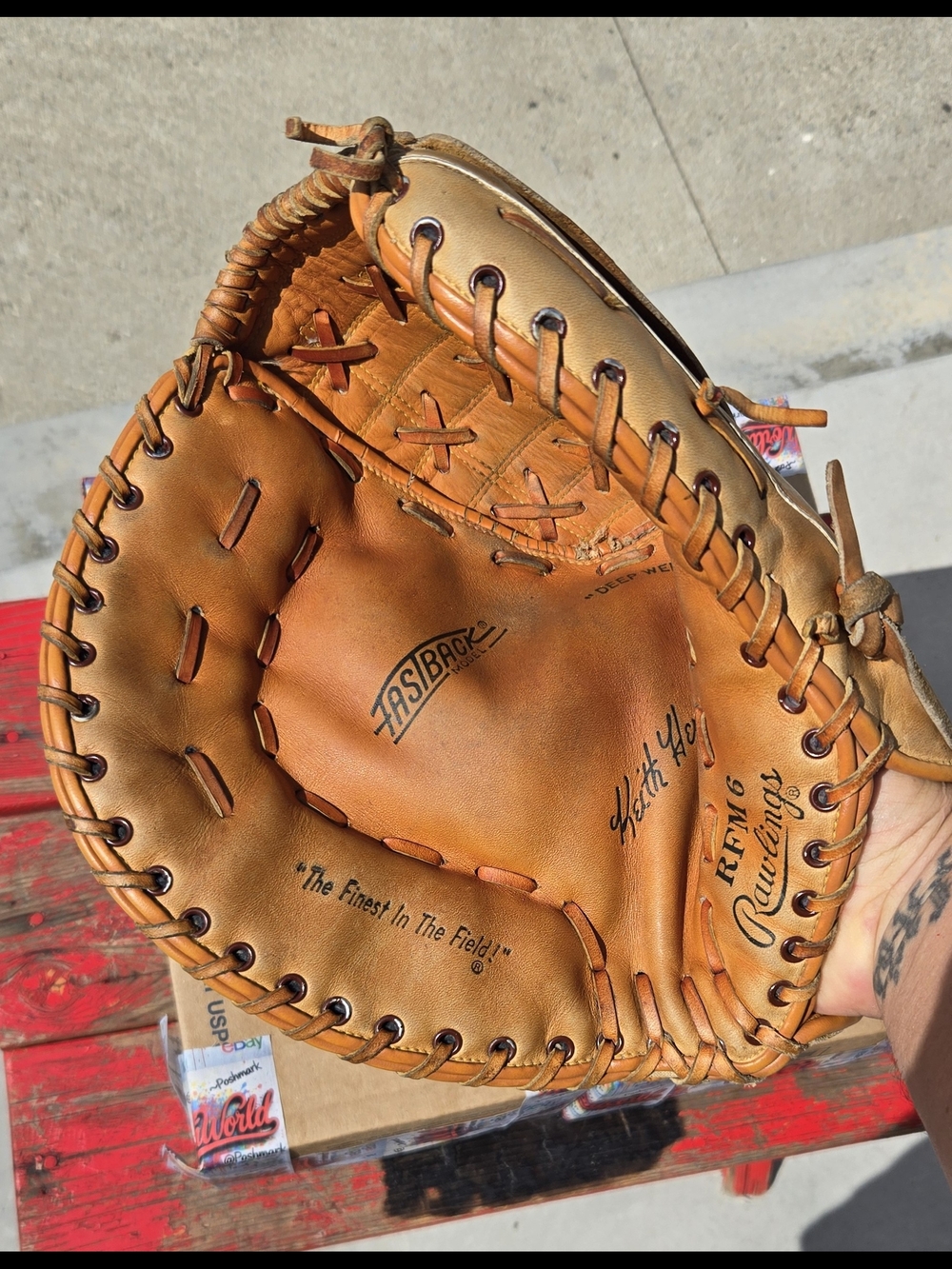 Vintage Rawlings RFM6 Keith Hernandez Fastback First Base Mitt RHC LHT 12.5”#440